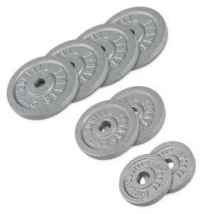 Disques de poids en fonte gris - De 0 5 KG à 30 KG - Poids : 27 5 KG  ( 4 x 5 KG  2 x 2 5 KG  2 x 1 25 KG)